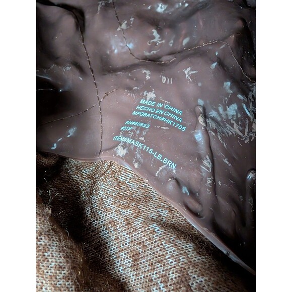 Halloween Wolfgang Wolf Face Mask Adult with Furry Brown Fur Rubber - Picture 10 of 10